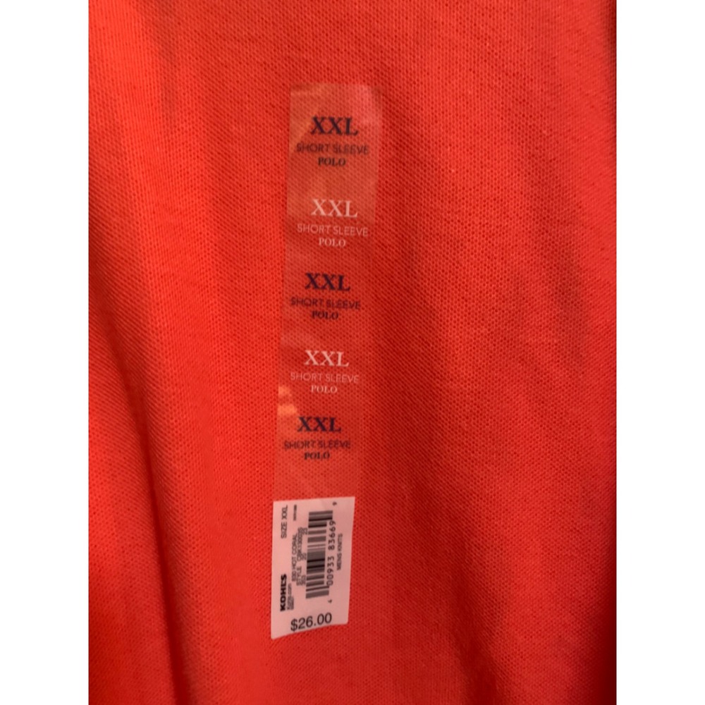 Croft & Barrow Mens Signature Pique Polo Shirt Hot Coral XXL CBK13003S NWT - Picture 6 of 7